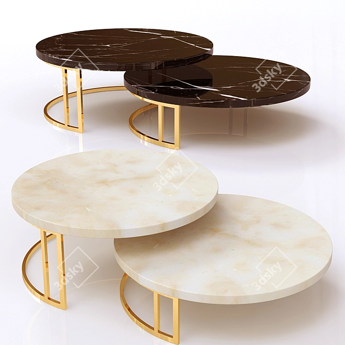 Elegant Oak Coffee Table 3D model image 1