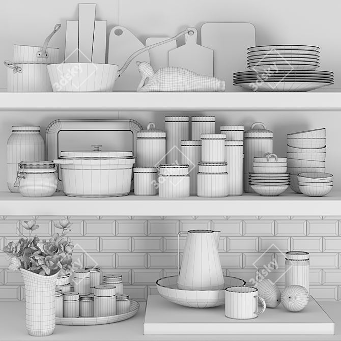 Versatile Kitchen and Restaurant Set 3D model image 2