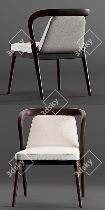 Elegant Armchair with Feat-Friendly Armrests 3D model image 2