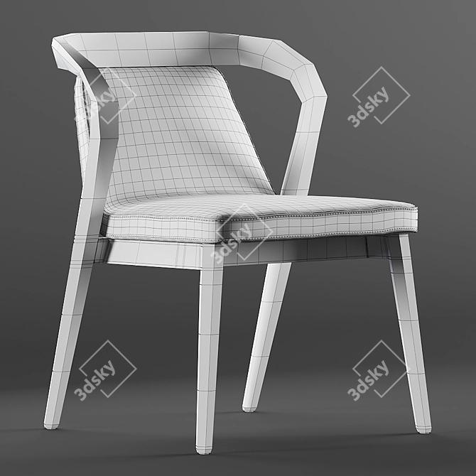 Elegant Armchair with Feat-Friendly Armrests 3D model image 3