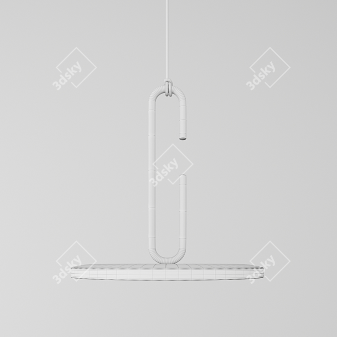 Elegant Clip Pendant Light: Open Ring Design 3D model image 3