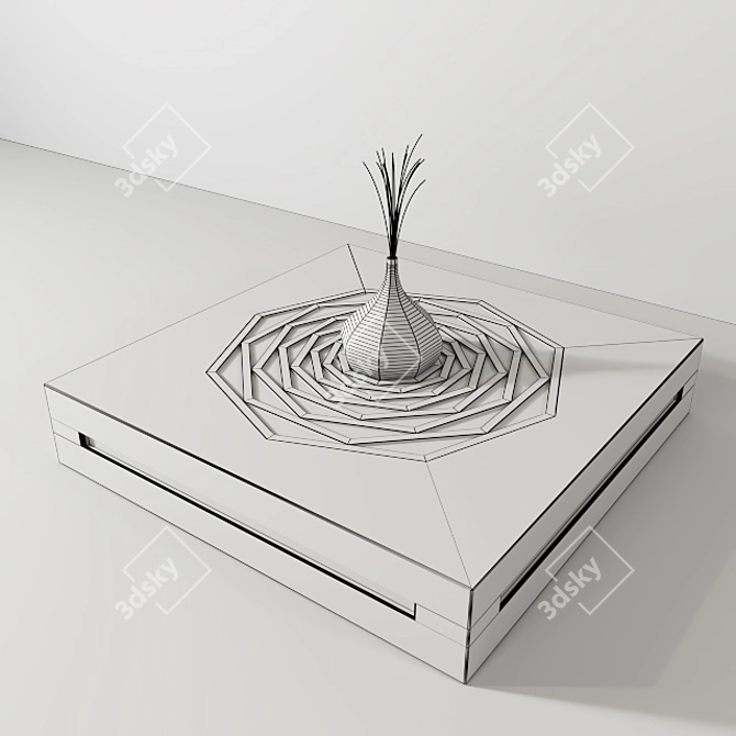 Modern Wood Coffee Table Set 3D model image 3