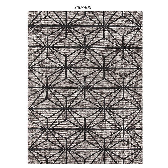 Charcoal & Gray Hand Loomed Rug 3D model image 1