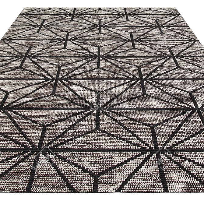 Charcoal & Gray Hand Loomed Rug 3D model image 2
