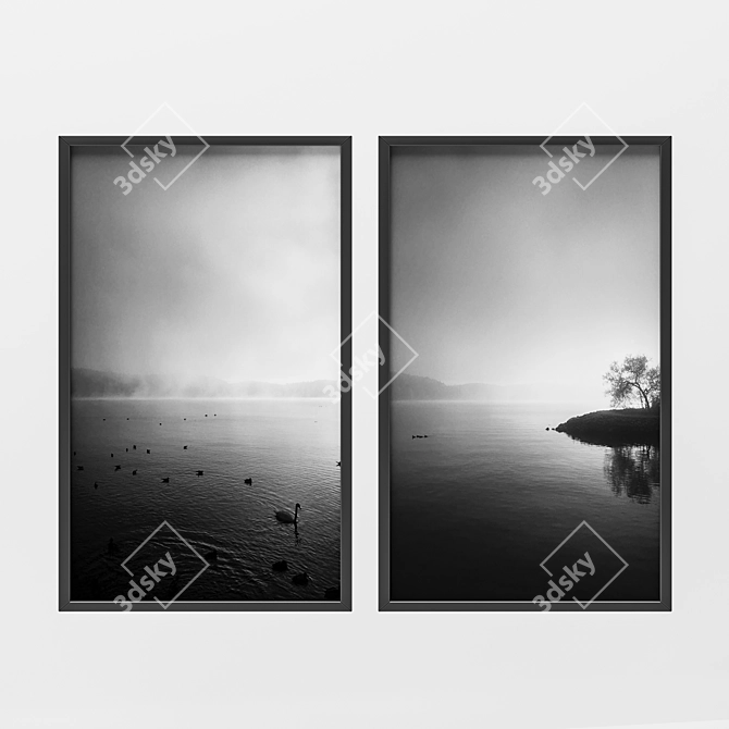 Modern Framed Posters Set 3D model image 1