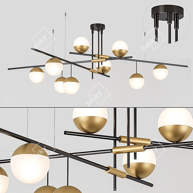 Modern Technum Chandelier: Elegant Lighting Solution 3D model image 1