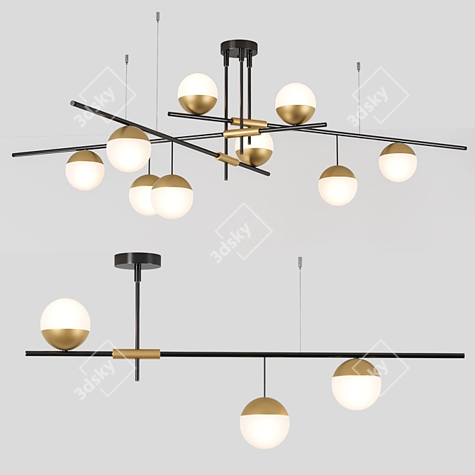 Modern Technum Chandelier: Elegant Lighting Solution 3D model image 2