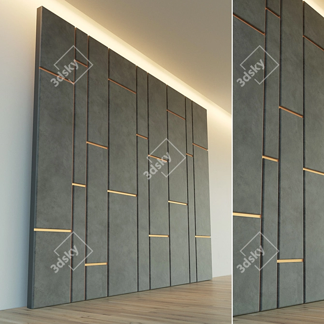 Elegant Soft Panel Wall Decor 3D model image 1