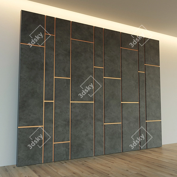 Elegant Soft Panel Wall Decor 3D model image 3