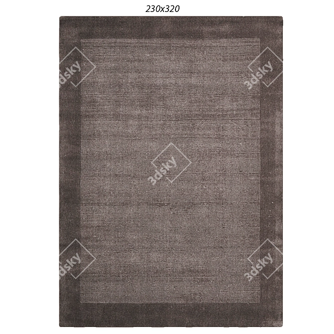 Sophisticated Gray Loop Pile Rug 3D model image 1