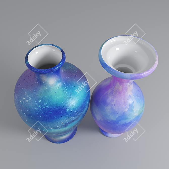 Hand-painted Ceramic Vase 3D model image 2