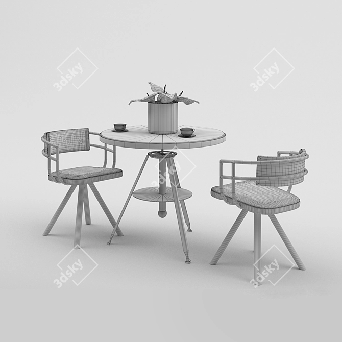 Austin Powers: Stylish Modern Table 3D model image 2