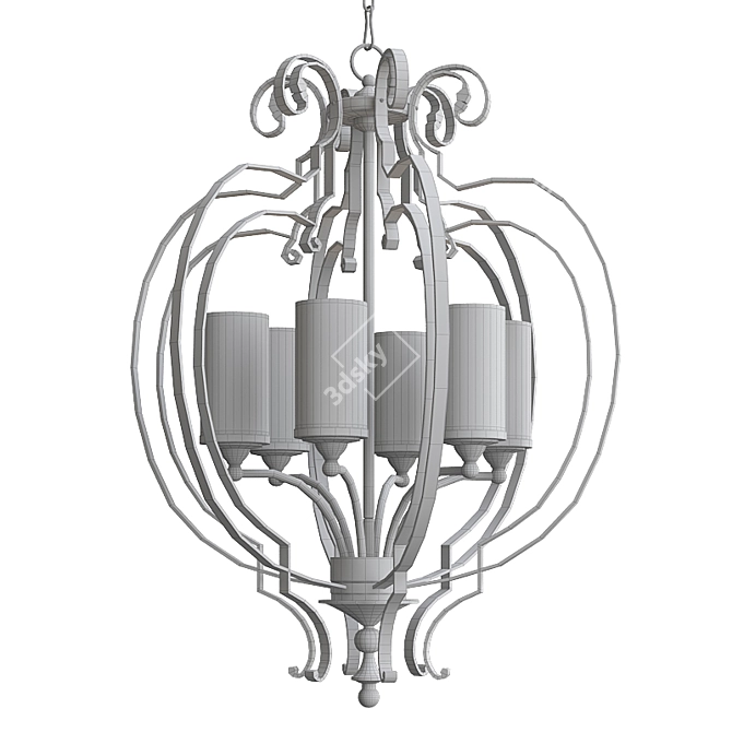 Elegant Chalon 6-Light Chandelier 3D model image 3