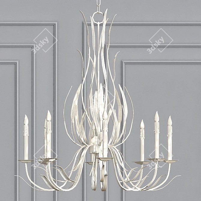 Rustic Leaf Chandelier 3D model image 3