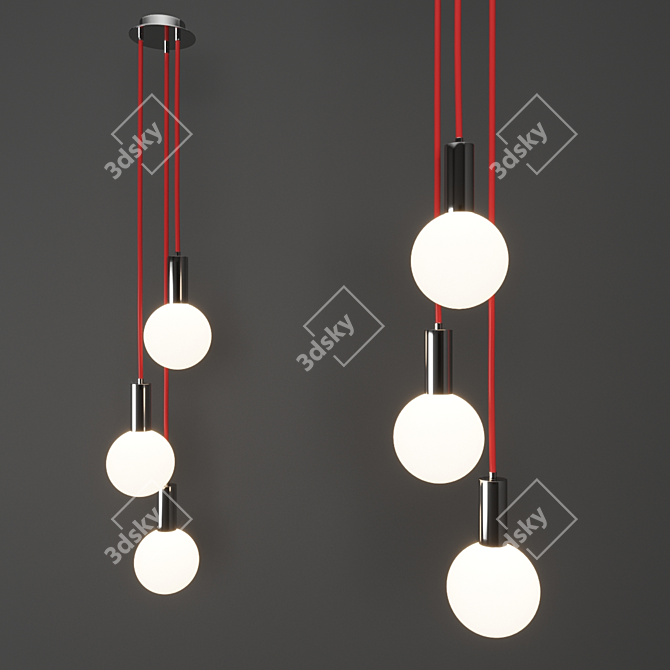 Rhea LED Multi Pendant Light: Modern Elegance 3D model image 1