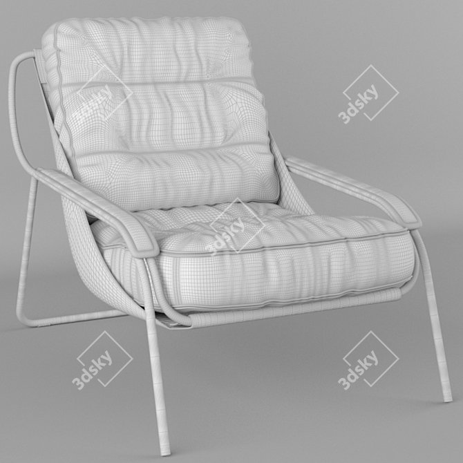 Sleek Italian 1970 Zanotta Maggiolina Chair 3D model image 3