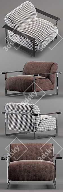 Italian Twist: Annysa Leather Armchair 3D model image 2