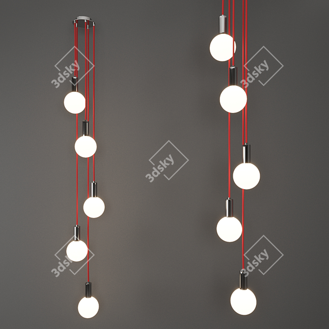 Rhea LED Multi Pendant Light - Elegant and Modern 3D model image 1