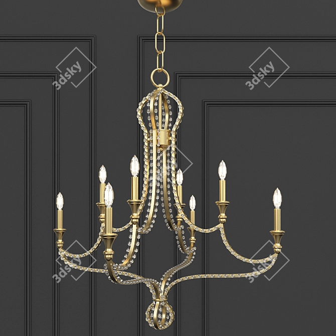 Elegant 8-Light Artisan Chandelier 3D model image 1