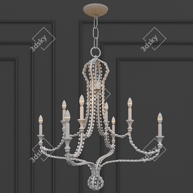 Elegant 8-Light Artisan Chandelier 3D model image 3