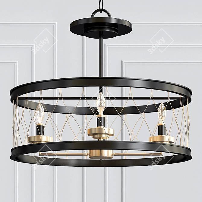 Crisscross Pendant Chandelier 3D model image 1