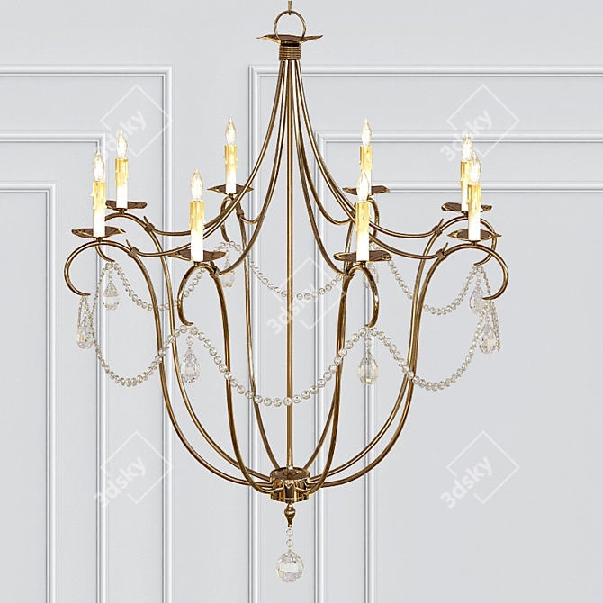 Elegant Crystal Lights Chandelier 3D model image 2