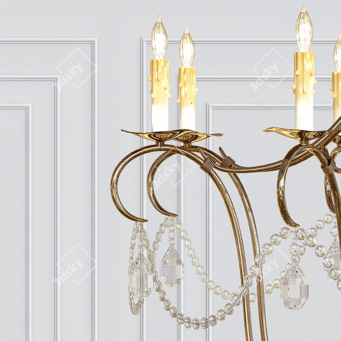 Elegant Crystal Lights Chandelier 3D model image 3