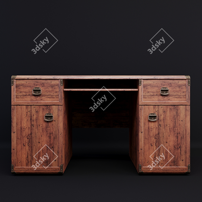 Indiana Oak Table Collection: 140x65 cm 3D model image 1