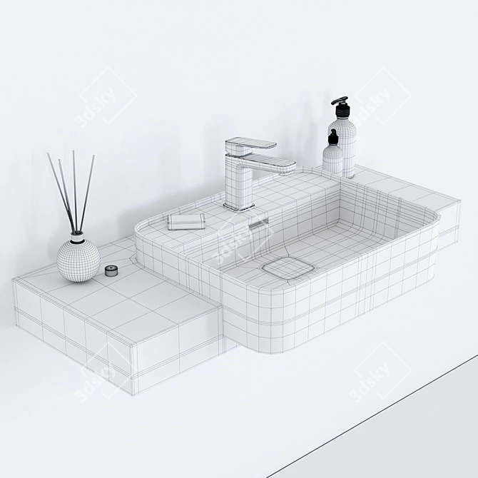 Strada II T2993: Stylish Semi-Inset Ceramic Washbasin 3D model image 3