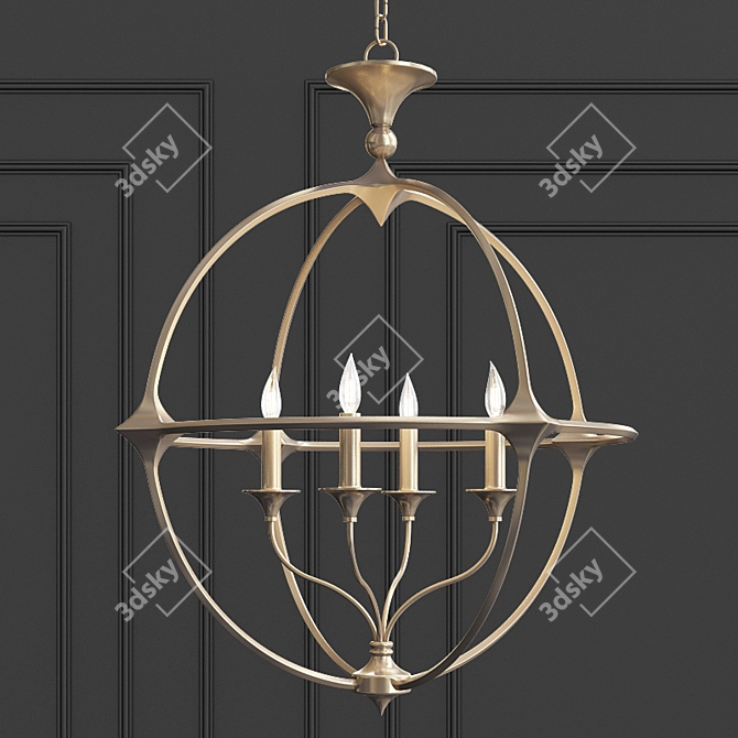 Elegant Bellario Orb Chandelier 3D model image 1