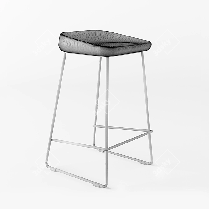 Elegant Wave Counter Stool 3D model image 3