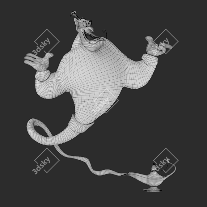 Disney Aladdin Genie Lamp Gin 3D model image 3