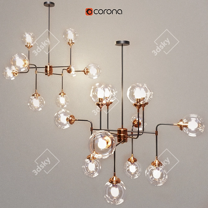 Lily Loft Chandelier: Modern Elegance 3D model image 1