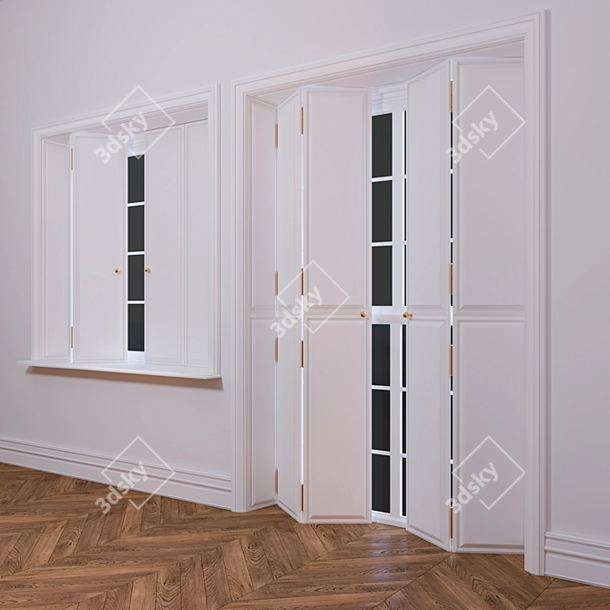 Elegant Classic Window Set 3D model image 1