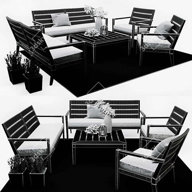 Regatta Natural Lounge Set - Relax in Style 3D model image 3