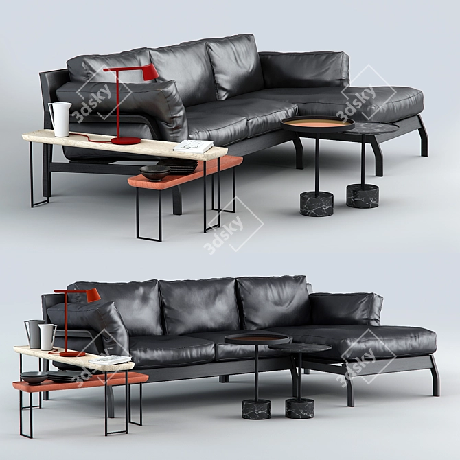 Elegant Cassina Eloro Chaise Longue 3D model image 1