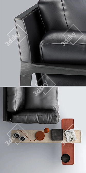 Elegant Cassina Eloro Chaise Longue 3D model image 2