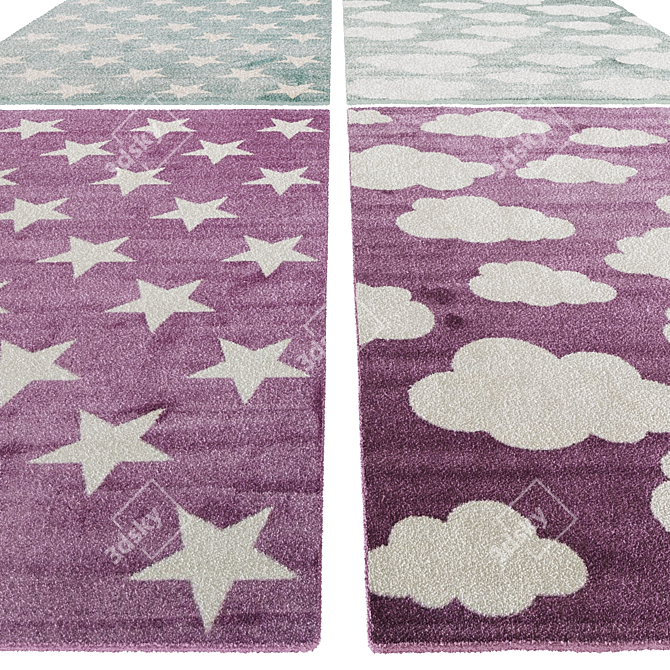 Elegant Star and Cloud Rugs 3D model image 2