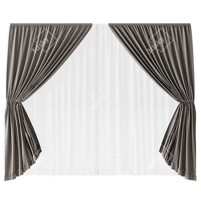 Elegant Curtain Collection: FBX, OBJ, 3Ds Max 3D model image 1