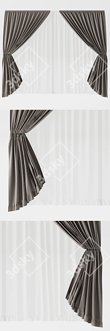 Elegant Curtain Collection: FBX, OBJ, 3Ds Max 3D model image 3