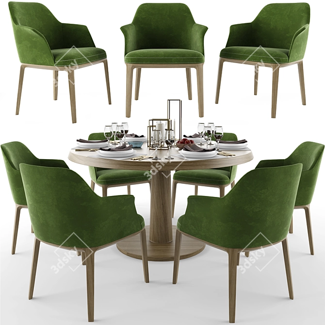 Sophie Dining Chair: Elegant, Comfortable, and Ready-to-Use 3D model image 1