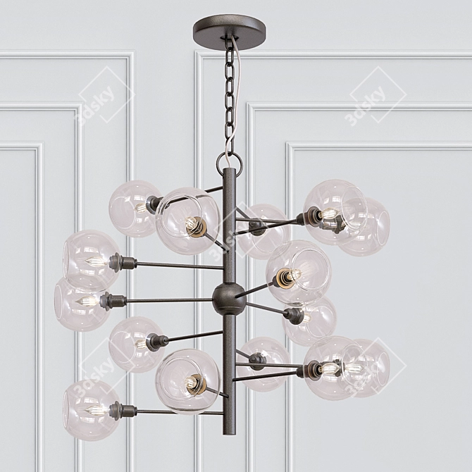 Elegant Penpoint Chandelier 3D model image 1