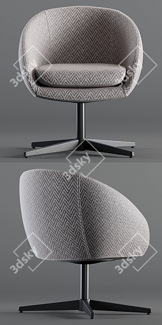 Stylish Minotti Russell Chair | Elegant Design & Comfort 3D model image 2