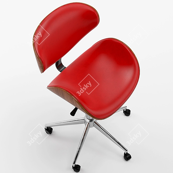 Carson Malmo Black Wood Office Chair 3D model image 2