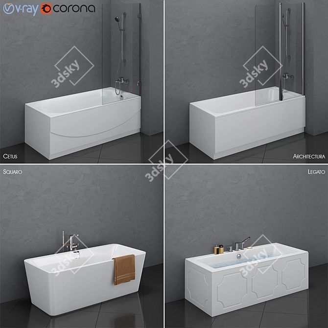 Luxury Bath Set: Villeroy & Boch 23-Piece Collection 3D model image 1