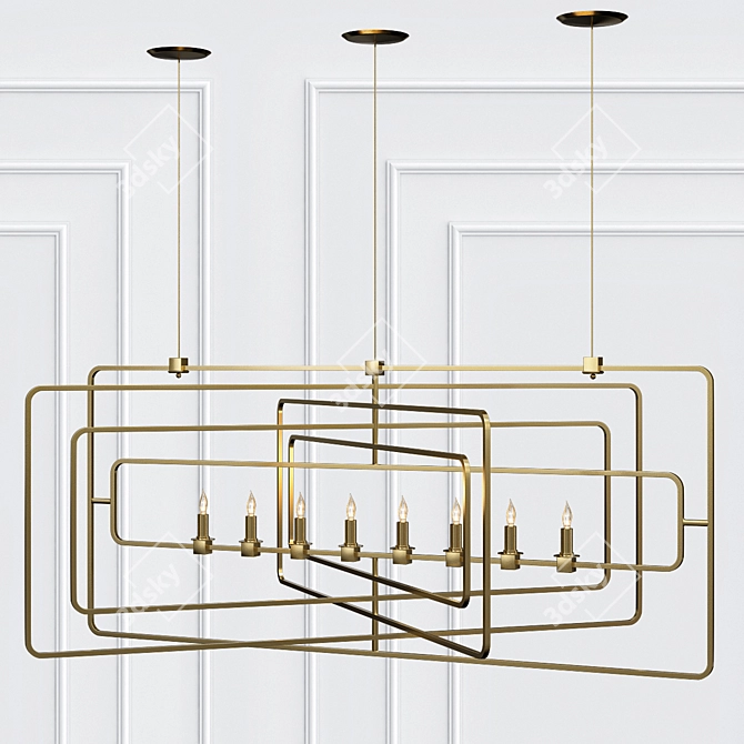 Elegant Metro Chandelier 3D model image 1