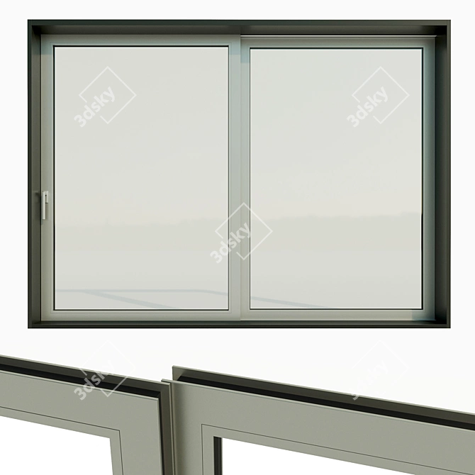 Title: Panoramic Sliding Double Door 3D model image 1