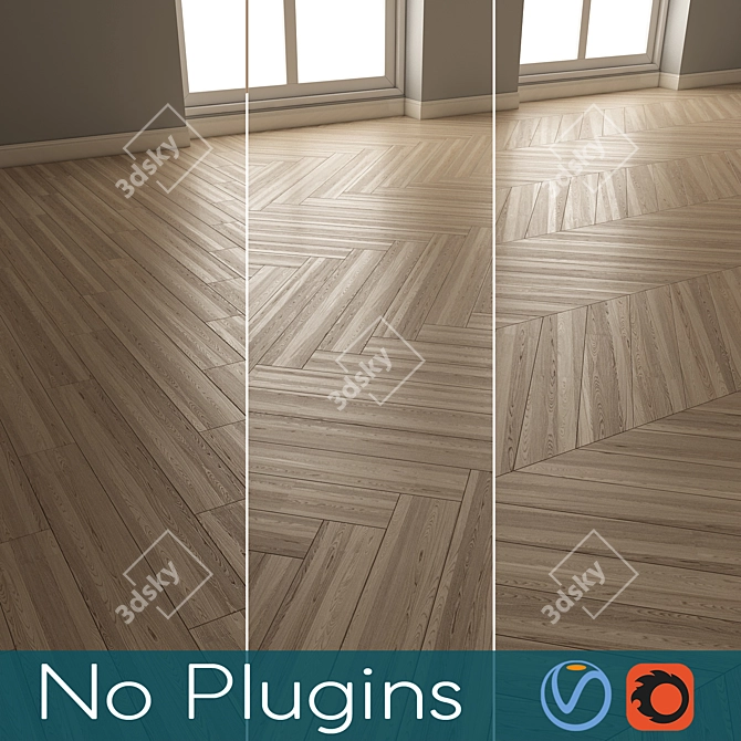 Vintage Wooden Floor Texture 3D model image 1