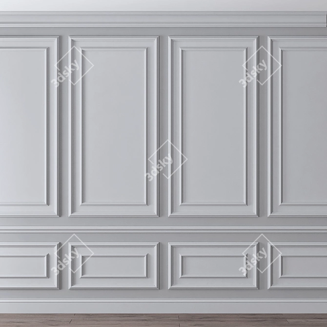 Elegant Wall Moulding: Enhance Your Space 3D model image 1