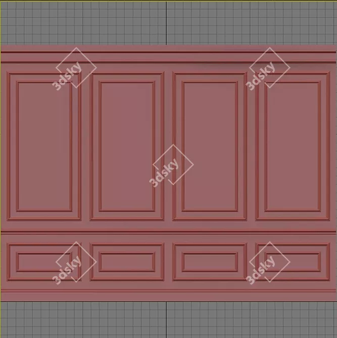 Elegant Wall Moulding: Enhance Your Space 3D model image 2